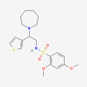 molecular formula C20H28N2O4S2 B2912883 N-(2-(azepan-1-yl)-2-(thiophen-3-yl)ethyl)-2,4-dimethoxybenzenesulfonamide CAS No. 946249-85-0