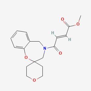 molecular formula C18H21NO5 B2912884 Methyl (E)-4-oxo-4-spiro[3,5-dihydro-1,4-benzoxazepine-2,4'-oxane]-4-ylbut-2-enoate CAS No. 2411337-26-1