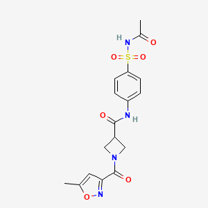 molecular formula C17H18N4O6S B2912887 N-(4-(N-acetylsulfamoyl)phenyl)-1-(5-methylisoxazole-3-carbonyl)azetidine-3-carboxamide CAS No. 1396885-26-9