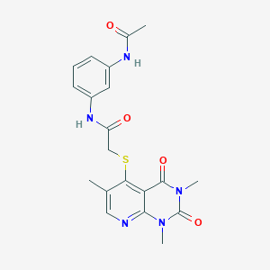 molecular formula C20H21N5O4S B2912890 N-(3-acetamidophenyl)-2-((1,3,6-trimethyl-2,4-dioxo-1,2,3,4-tetrahydropyrido[2,3-d]pyrimidin-5-yl)thio)acetamide CAS No. 899940-09-1
