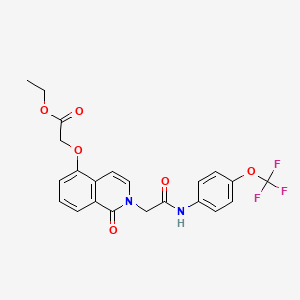 molecular formula C22H19F3N2O6 B2912895 ethyl 2-{[1-oxo-2-({[4-(trifluoromethoxy)phenyl]carbamoyl}methyl)-1,2-dihydroisoquinolin-5-yl]oxy}acetate CAS No. 868224-17-3