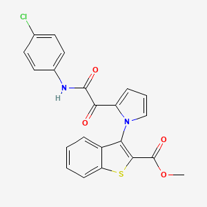molecular formula C22H15ClN2O4S B2912944 methyl 3-{2-[2-(4-chloroanilino)-2-oxoacetyl]-1H-pyrrol-1-yl}-1-benzothiophene-2-carboxylate CAS No. 477872-75-6