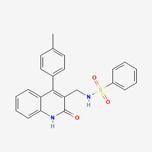 molecular formula C23H20N2O3S B2912949 N-{[2-hydroxy-4-(4-methylphenyl)quinolin-3-yl]methyl}benzenesulfonamide CAS No. 1384790-76-4