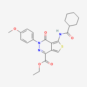 molecular formula C23H25N3O5S B2912950 ethyl 5-cyclohexaneamido-3-(4-methoxyphenyl)-4-oxo-3H,4H-thieno[3,4-d]pyridazine-1-carboxylate CAS No. 851951-61-6