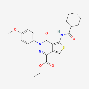 B2912950 Ethyl 5-(cyclohexanecarbonylamino)-3-(4-methoxyphenyl)-4-oxothieno[3,4-d]pyridazine-1-carboxylate CAS No. 851951-61-6