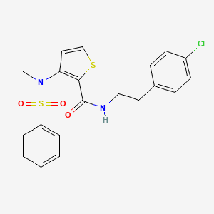 molecular formula C20H19ClN2O3S2 B2912952 N-[2-(4-chlorophenyl)ethyl]-3-(N-methylbenzenesulfonamido)thiophene-2-carboxamide CAS No. 1115871-50-5