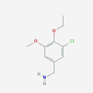 molecular formula C10H14ClNO2 B2913006 (3-Chloro-4-ethoxy-5-methoxyphenyl)methanamine CAS No. 938004-61-6