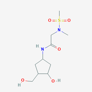 molecular formula C10H20N2O5S B2913013 N-(3-hydroxy-4-(hydroxymethyl)cyclopentyl)-2-(N-methylmethylsulfonamido)acetamide CAS No. 1421497-01-9