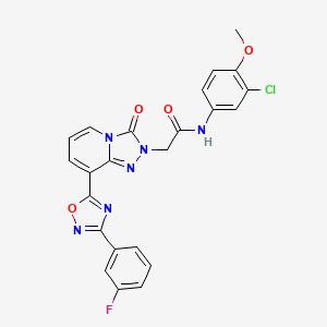 molecular formula C23H16ClFN6O4 B2913026 N-(3-chloro-4-methoxyphenyl)-2-{8-[3-(3-fluorophenyl)-1,2,4-oxadiazol-5-yl]-3-oxo-2H,3H-[1,2,4]triazolo[4,3-a]pyridin-2-yl}acetamide CAS No. 1260909-87-2