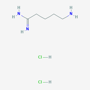 molecular formula C5H15Cl2N3 B2913030 5-Aminopentanimidamide;dihydrochloride CAS No. 2243507-29-9