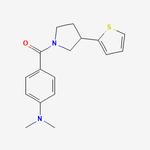 molecular formula C17H20N2OS B2913036 N,N-dimethyl-4-[3-(thiophen-2-yl)pyrrolidine-1-carbonyl]aniline CAS No. 2210144-32-2