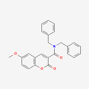 molecular formula C25H21NO4 B2913081 N,N-dibenzyl-6-methoxy-2-oxo-2H-chromene-3-carboxamide CAS No. 325802-35-5