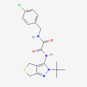 molecular formula C18H21ClN4O2S B2913145 N-{2-tert-butyl-2H,4H,6H-thieno[3,4-c]pyrazol-3-yl}-N'-[(4-chlorophenyl)methyl]ethanediamide CAS No. 899756-45-7