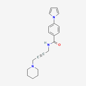 molecular formula C20H23N3O B2913153 N-(4-(piperidin-1-yl)but-2-yn-1-yl)-4-(1H-pyrrol-1-yl)benzamide CAS No. 1396568-40-3