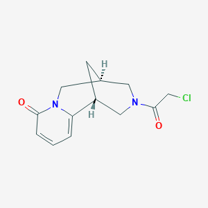 molecular formula C13H15ClN2O2 B2913158 (1R,9S)-11-(2-Chloroacetyl)-7,11-diazatricyclo[7.3.1.02,7]trideca-2,4-dien-6-one CAS No. 110863-91-7