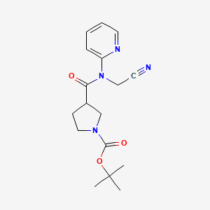 molecular formula C17H22N4O3 B2913164 Tert-butyl 3-[(cyanomethyl)(pyridin-2-yl)carbamoyl]pyrrolidine-1-carboxylate CAS No. 2094910-36-6