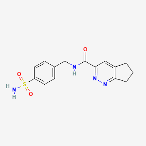 molecular formula C15H16N4O3S B2913197 N-[(4-sulfamoylphenyl)methyl]-5H,6H,7H-cyclopenta[c]pyridazine-3-carboxamide CAS No. 2415525-81-2
