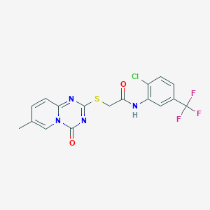 N-(2-chloro-5-(trifluoromethyl)phenyl)-2-((7-methyl-4-oxo-4H-pyrido[1,2-a][1,3,5]triazin-2-yl)thio)acetamide