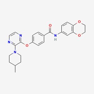 N-(3-fluorophenyl)-5-{4-[(4-methoxybenzyl)amino]-4-oxobutanoyl}-1-methyl-4,5,6,7-tetrahydro-1H-pyrazolo[4,3-c]pyridine-3-carboxamide