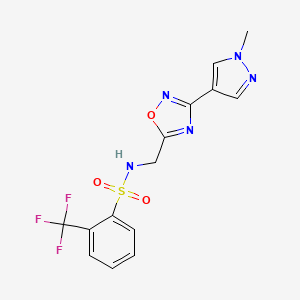 N-((3-(1-methyl-1H-pyrazol-4-yl)-1,2,4-oxadiazol-5-yl)methyl)-2-(trifluoromethyl)benzenesulfonamide
