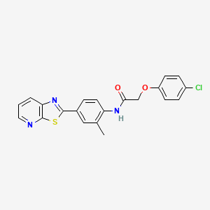molecular formula C21H16ClN3O2S B2913268 2-(4-chlorophenoxy)-N-(2-methyl-4-(thiazolo[5,4-b]pyridin-2-yl)phenyl)acetamide CAS No. 896678-53-8