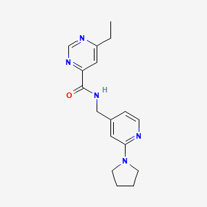 6-Ethyl-N-[(2-pyrrolidin-1-ylpyridin-4-yl)methyl]pyrimidine-4-carboxamide
