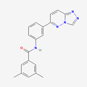 molecular formula C20H17N5O B2913293 3,5-二甲基-N-[3-([1,2,4]三唑并[4,3-b]哒嗪-6-基)苯基]苯甲酰胺 CAS No. 891114-05-9