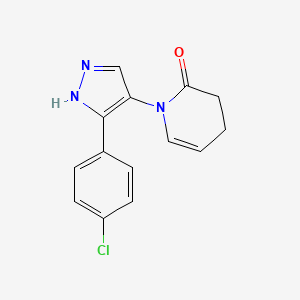 molecular formula C14H12ClN3O B2913294 1-[3-(4-chlorophenyl)-1H-pyrazol-4-yl]-3,4-dihydro-2(1H)-pyridinone CAS No. 321574-11-2