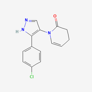 molecular formula C14H12ClN3O B2913294 1-[3-(4-氯苯基)-1H-吡唑-4-基]-3,4-二氢-2(1H)-吡啶酮 CAS No. 321574-11-2