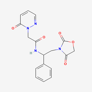 N-(2-(2,4-dioxooxazolidin-3-yl)-1-phenylethyl)-2-(6-oxopyridazin-1(6H)-yl)acetamide