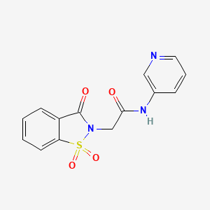 molecular formula C14H11N3O4S B2913305 2-(1,1-二氧化-3-氧代-1,2-苯并异噻唑-2(3H)-基)-N-3-吡啶基乙酰胺 CAS No. 578744-70-4