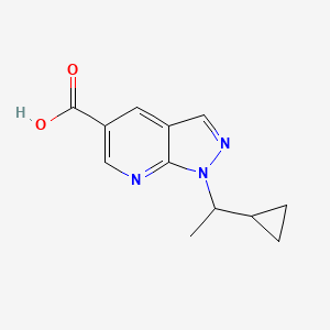 molecular formula C12H13N3O2 B2913314 1-(1-环丙基乙基)-1H-吡唑并[3,4-b]吡啶-5-羧酸 CAS No. 926215-72-7