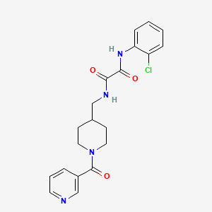 molecular formula C20H21ClN4O3 B2913315 N1-(2-chlorophenyl)-N2-((1-nicotinoylpiperidin-4-yl)methyl)oxalamide CAS No. 1396783-37-1