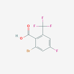 molecular formula C8H3BrF4O2 B2913321 2-Bromo-4-fluoro-6-(trifluoromethyl)benzoic acid CAS No. 2091606-46-9