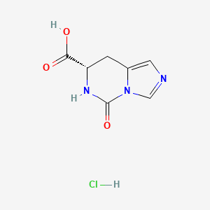 molecular formula C7H8ClN3O3 B2913326 Imidazo[1,5-c]pyrimidine-7-carboxylic acid, 5,6,7,8-tetrahydro-5-oxo-, monohydrochloride, (S)- (9CI) CAS No. 151112-05-9