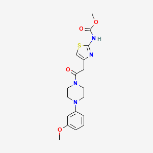 molecular formula C18H22N4O4S B2913328 Methyl (4-(2-(4-(3-methoxyphenyl)piperazin-1-yl)-2-oxoethyl)thiazol-2-yl)carbamate CAS No. 946284-35-1