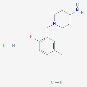molecular formula C13H21Cl2FN2 B2913343 1-(2-Fluoro-5-methylbenzyl)piperidin-4-amine dihydrochloride CAS No. 1286275-51-1