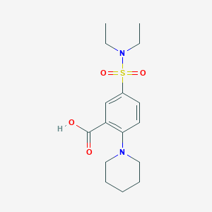 molecular formula C16H24N2O4S B2913353 5-(Diethylsulfamoyl)-2-(piperidin-1-yl)benzoic acid CAS No. 37093-42-8