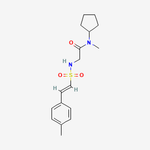 molecular formula C17H24N2O3S B2913367 N-cyclopentyl-N-methyl-2-[[(E)-2-(4-methylphenyl)ethenyl]sulfonylamino]acetamide CAS No. 1181467-48-0