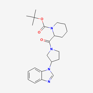 molecular formula C22H30N4O3 B2913369 tert-butyl 2-(3-(1H-benzo[d]imidazol-1-yl)pyrrolidine-1-carbonyl)piperidine-1-carboxylate CAS No. 2034202-34-9