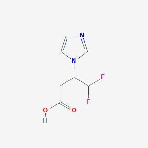 molecular formula C7H8F2N2O2 B2913374 4,4-difluoro-3-(1H-imidazol-1-yl)butanoic acid CAS No. 2138353-85-0