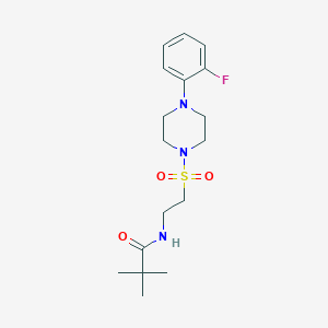 N-(2-((4-(2-fluorophenyl)piperazin-1-yl)sulfonyl)ethyl)pivalamide