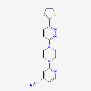 2-[4-(6-Thiophen-2-ylpyridazin-3-yl)piperazin-1-yl]pyridine-4-carbonitrile