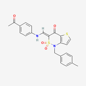 (3Z)-3-{[(4-acetylphenyl)amino]methylene}-1-(4-methylbenzyl)-1H-thieno[3,2-c][1,2]thiazin-4(3H)-one 2,2-dioxide