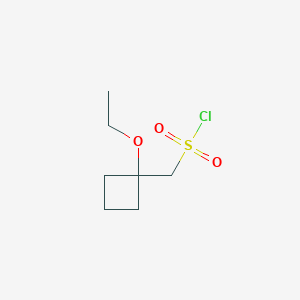 molecular formula C7H13ClO3S B2913420 (1-Ethoxycyclobutyl)methanesulfonyl chloride CAS No. 1897515-10-4