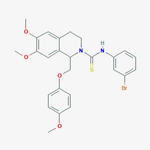 molecular formula C26H27BrN2O4S B2913470 N-(3-bromophenyl)-6,7-dimethoxy-1-((4-methoxyphenoxy)methyl)-3,4-dihydroisoquinoline-2(1H)-carbothioamide CAS No. 501352-71-2