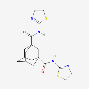 molecular formula C18H24N4O2S2 B2913471 N1,N3-BIS(4,5-DIHYDRO-1,3-THIAZOL-2-YL)ADAMANTANE-1,3-DICARBOXAMIDE CAS No. 714260-84-1