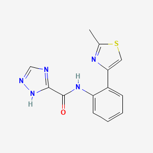 molecular formula C13H11N5OS B2913472 N-(2-(2-methylthiazol-4-yl)phenyl)-1H-1,2,4-triazole-5-carboxamide CAS No. 1788945-55-0