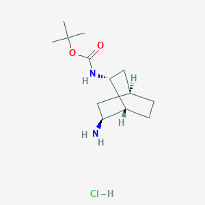 molecular formula C13H25ClN2O2 B2913475 rac-tert-butyl N-[(1R,2R,4S,6S)-6-aminobicyclo[2.2.2]octan-2-yl]carbamate hydrochloride CAS No. 2503155-22-2