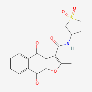 molecular formula C18H15NO6S B2913487 N-(1,1-dioxo-1lambda6-thiolan-3-yl)-2-methyl-4,9-dioxo-4H,9H-naphtho[2,3-b]furan-3-carboxamide CAS No. 867135-81-7